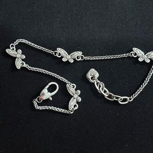 Brighton Silver and Swarovski Butterfly Anklet